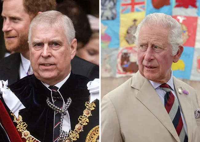 Prince Andrew with King Charles