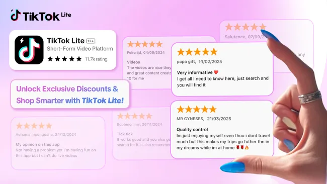 "TikTok Lite app interface"