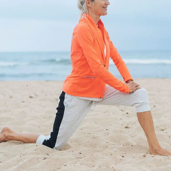 woman doing pilates outside