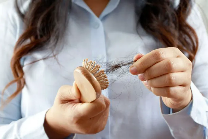 "Healthy hair care products displayed"