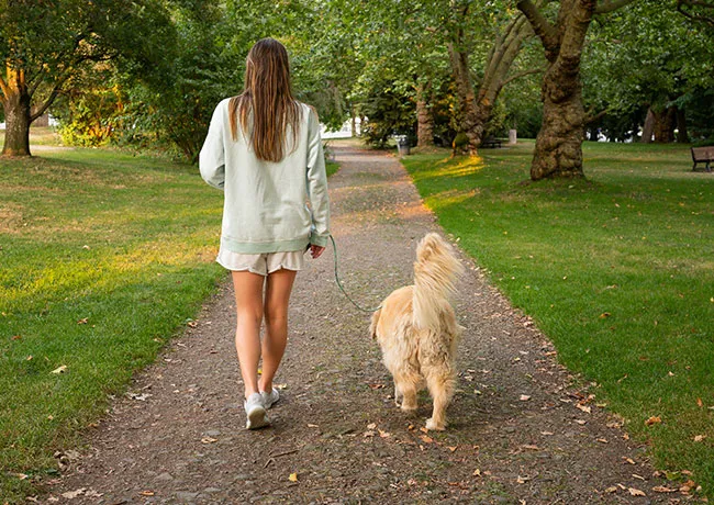 woman-walking-dog