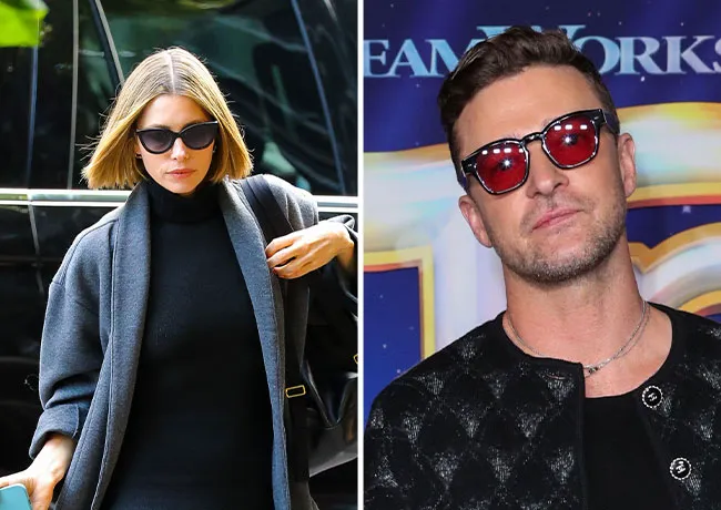 Justin Timberlake and Jessica Biel wearing sunglasses