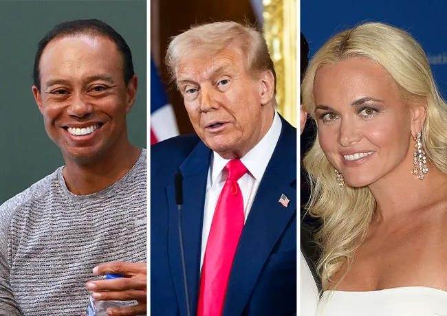 Tiger Woods and Vanessa Trump and Donald Trump