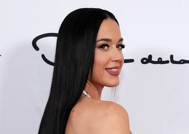 Katy Perry straight black hair