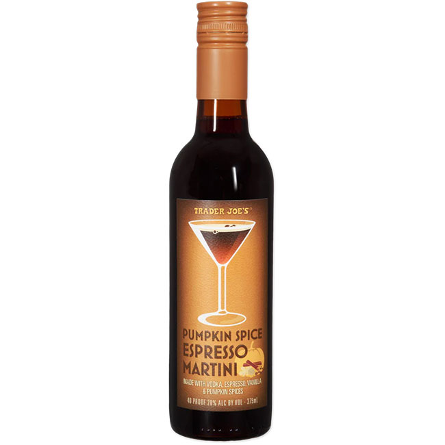 "Trader Joe's Pumpkin Spice Espresso Martini bottle"