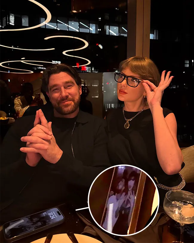 Taylor Swift and Travis Kelce restaurant phone screen