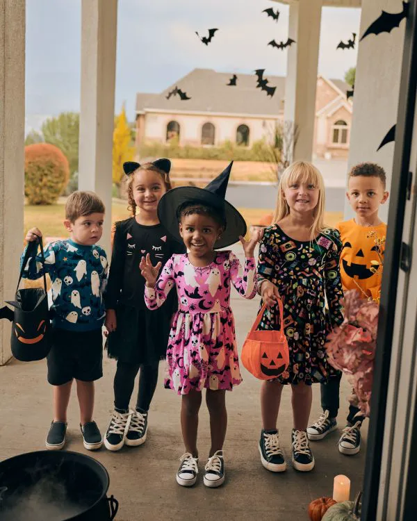 "Little Sleepies Halloween flutter dress design"