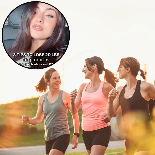 "Women walking together for exercise"