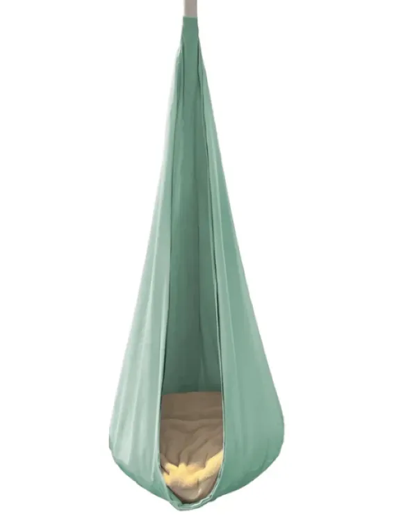 "Reversible cocoon hanging swing from Smart Playrooms"