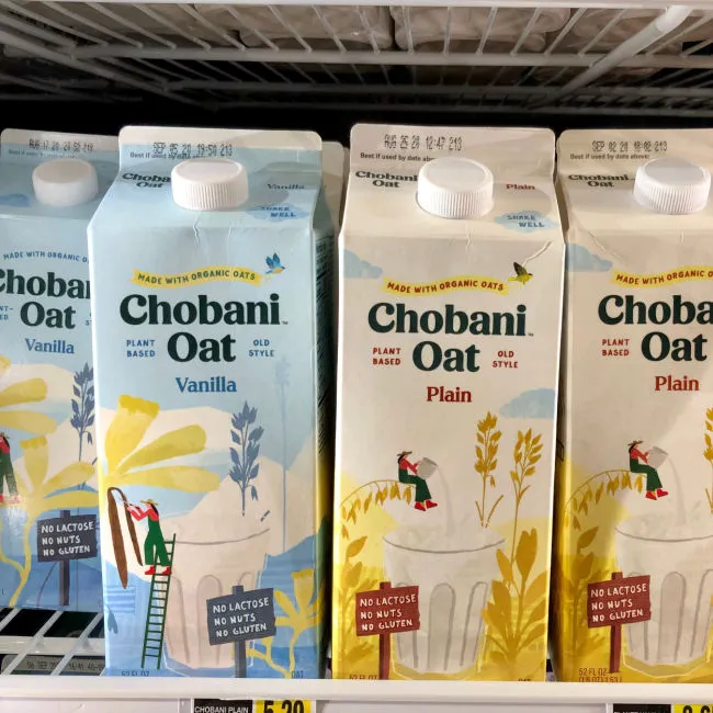 oat milk on shelves