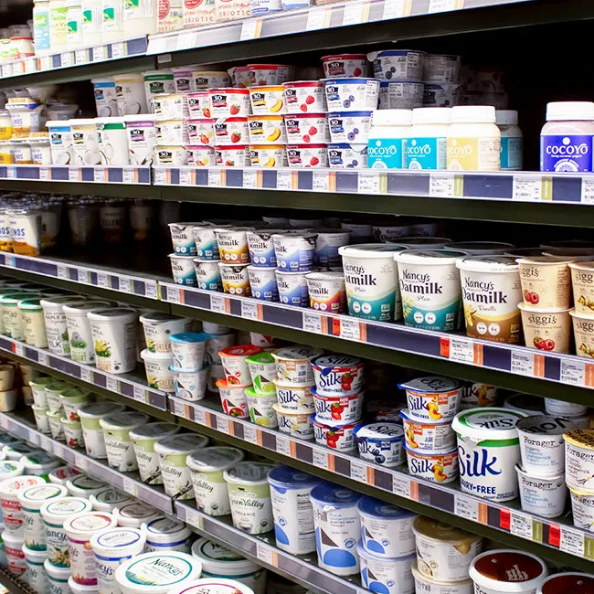 yogurt at grocery store