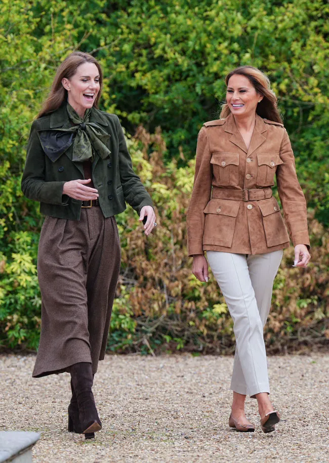 Kate Middleton and Melania Trump suede jackets UK