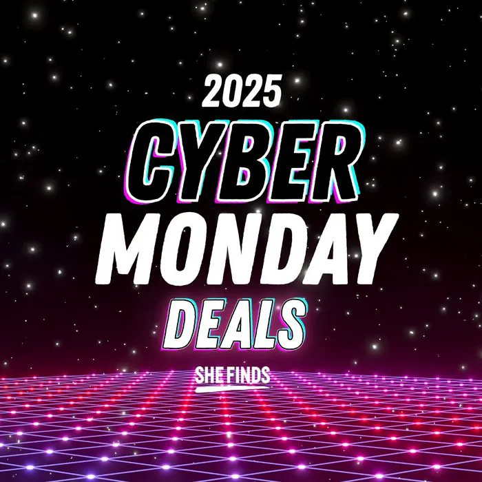 Cyber Monday deals promotional image for beauty products.