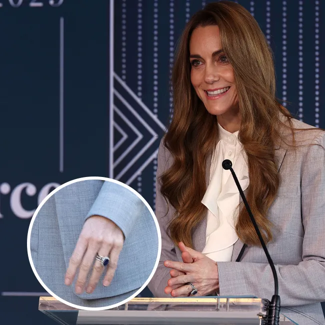 Kate Middleton Roland Mouret suit and ring stack