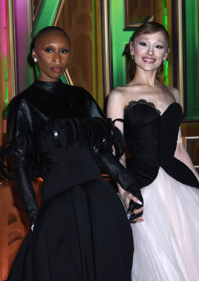 Cynthia Erivo and Ariana Grande Wicked For Good premiere holding hands