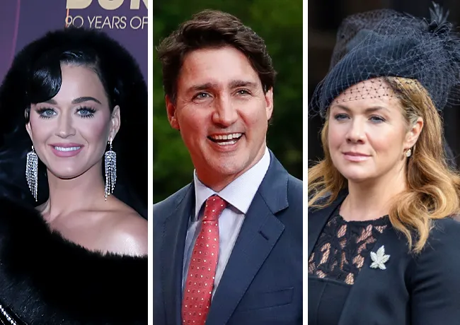Katy Perry and Justin Trudeau and Sophie Gregoire