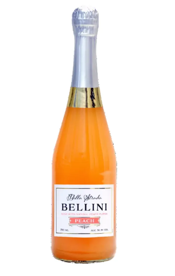 "Bella Strada Bellini sparkling peach wine bottle"
