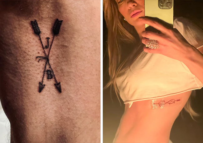 Jennifer Lopez and Ben Affleck matching tattoos