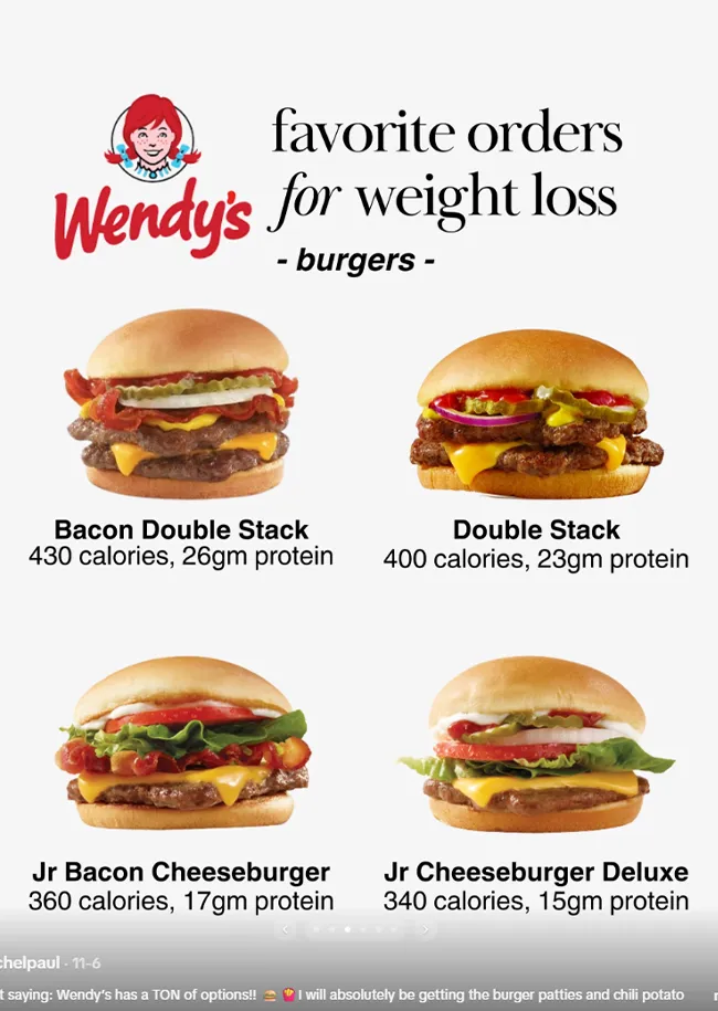 "Dr. Rachel Paul discussing Wendy's burgers for weight loss"