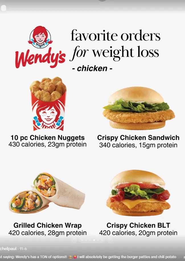 "Dr. Rachel Paul discussing Wendy's chicken options for weight loss"