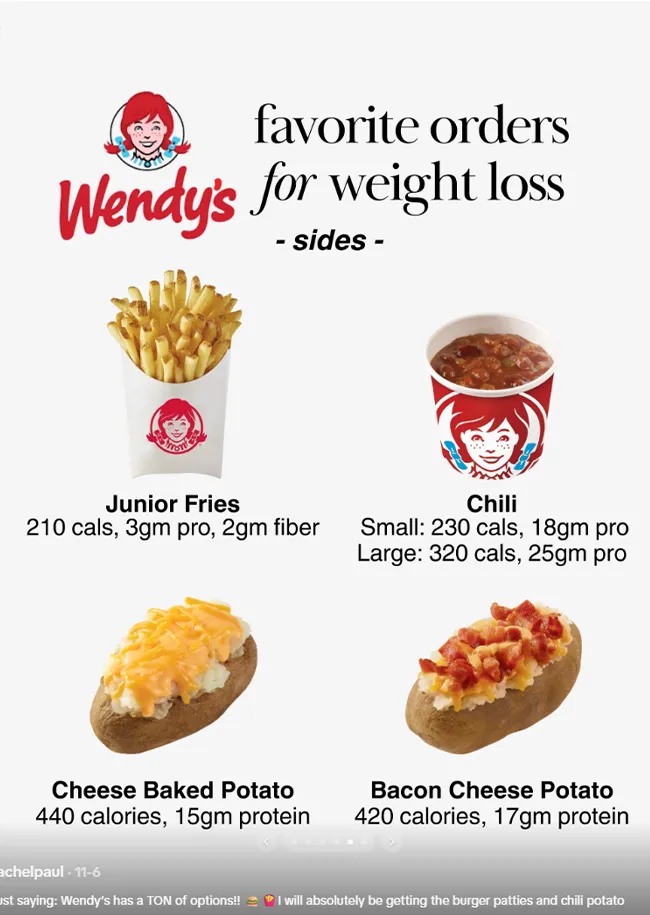 "Dr. Rachel Paul discussing Wendy's sides for weight loss"