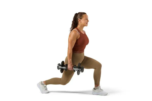 "BowFlex SelectTech 552 Dumbbells in use"