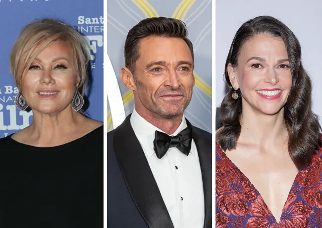 Sutton Foster and Hugh Jackman and Deborra-Lee Furness