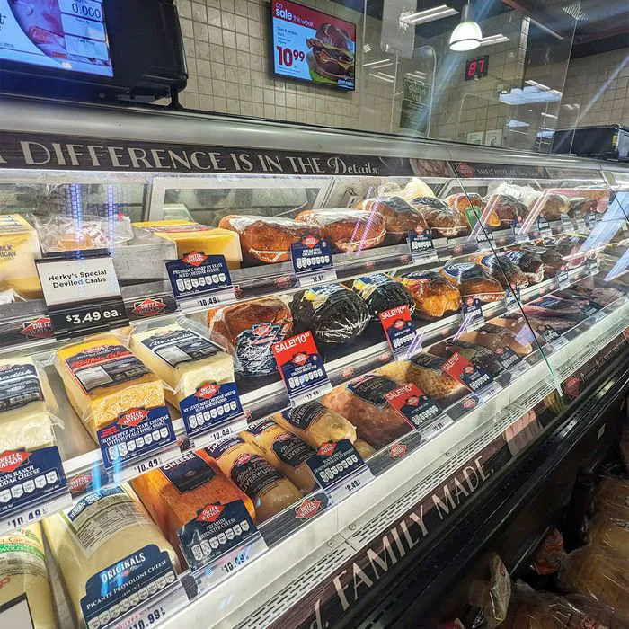 Deli meat counter with various options
