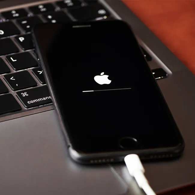 "iPhone charging setup"
