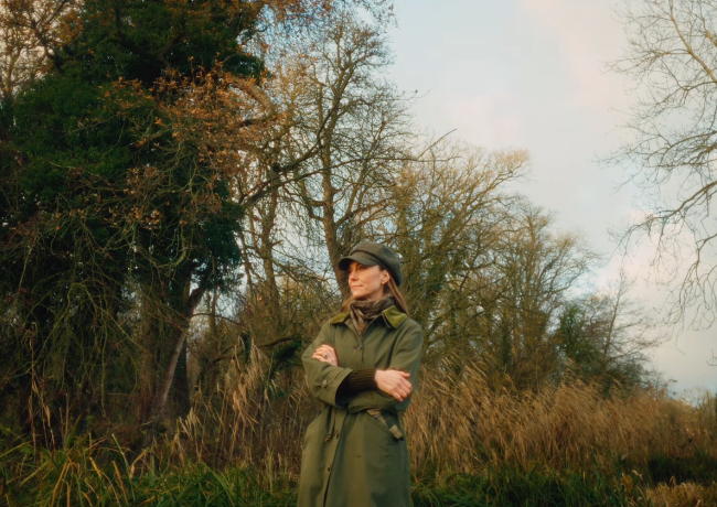 kate middleton green coat baker boy hat Instagram 44th birthday video