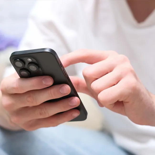 "Man using his smartphone"