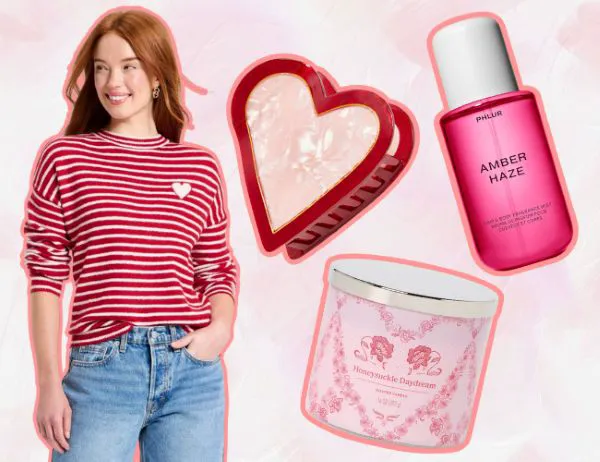 Valentine's Day decorations featuring romantic elements and gifts.