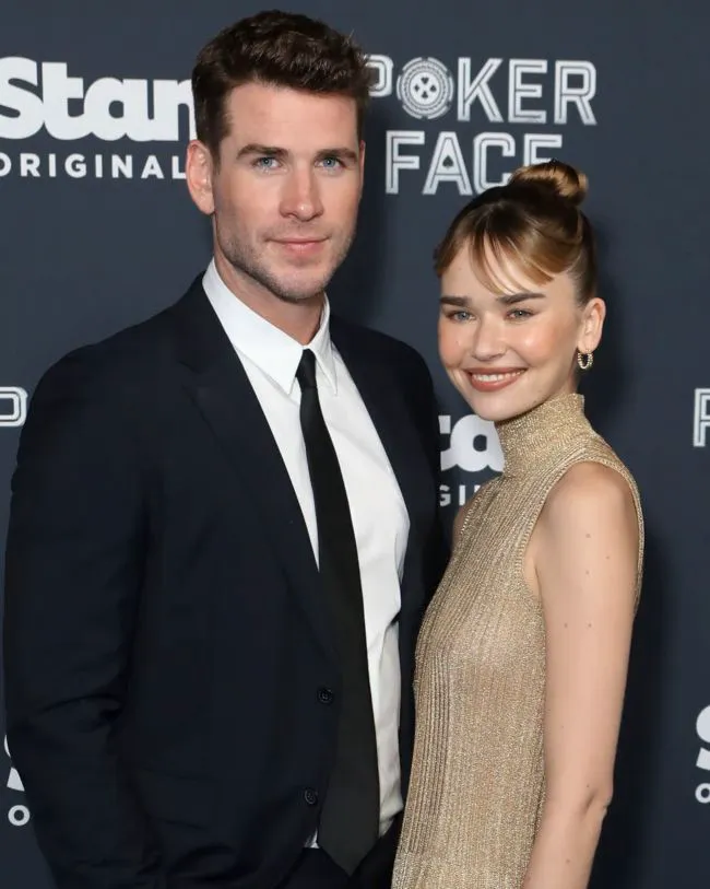 Liam Hemsworth and fiancee Gabriella Brooks Poker Face premiere