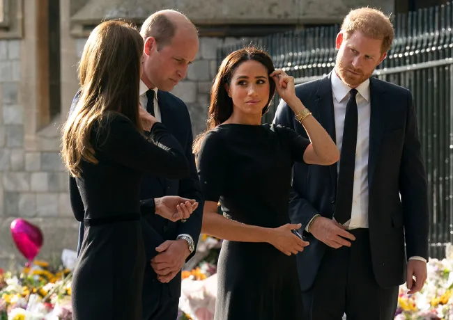 Prince William and Kate Middleton with Prince Harry and Meghan Markle
