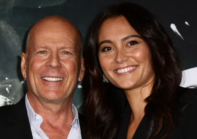 Emma Heming Willis and Bruce Willis smiling