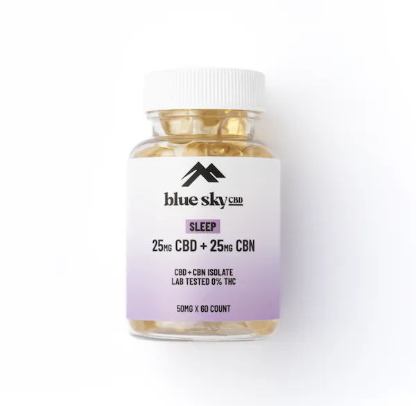 "Blue Sky CBD product display"