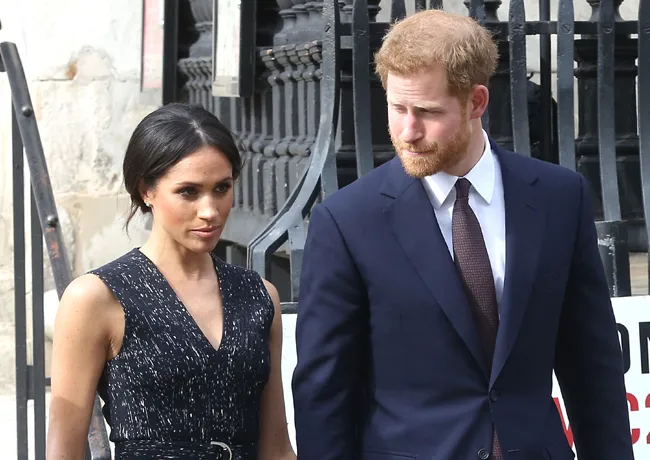 Prince Harry and Meghan Markle attending memorial service