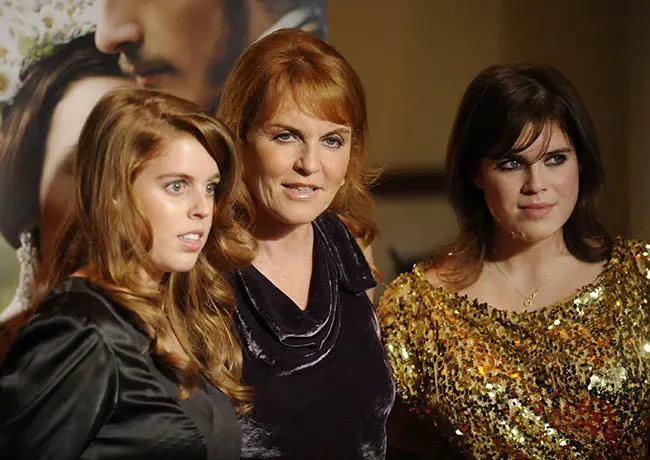 Princess Beatrice and Princess Eugenie with mother Sarah Ferguson