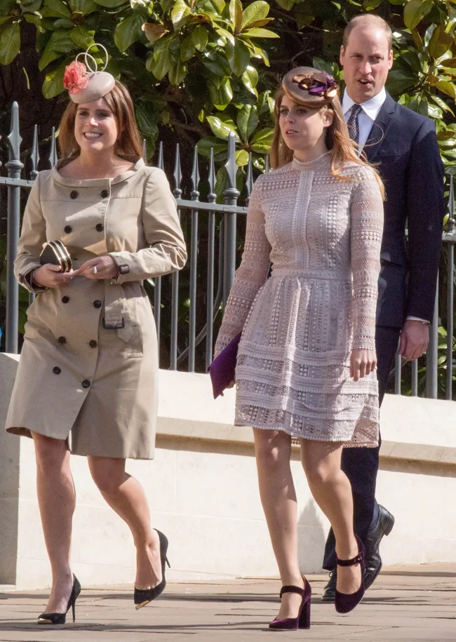 Princess Beatrice and Princess Eugenie with Prince William