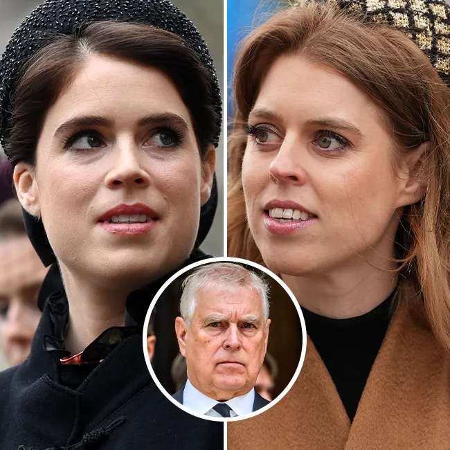 Princess Beatrice and Princess Eugenie with their father, Prince Andrew.