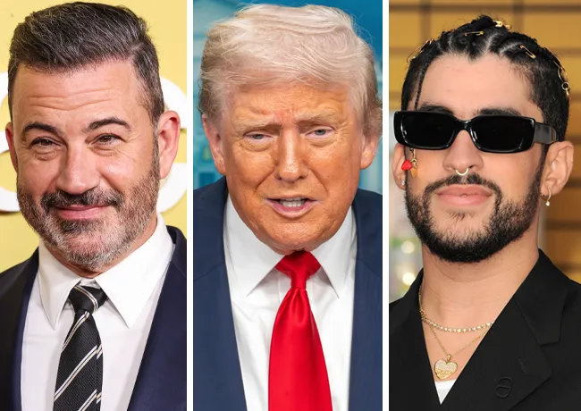 Donald Trump with Jimmy Kimmel and Bad Bunny