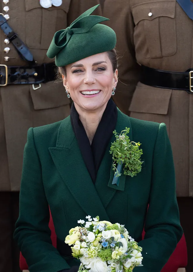 Kate Middleton emerald green Alexander McQueen coat Irish Guards Parade St Patricks Day 2026