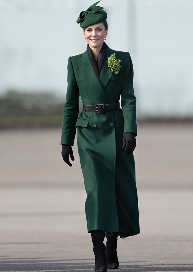Kate Middleton emerald green Alexander McQueen coat Irish Guards Parade St Patricks Day 2026