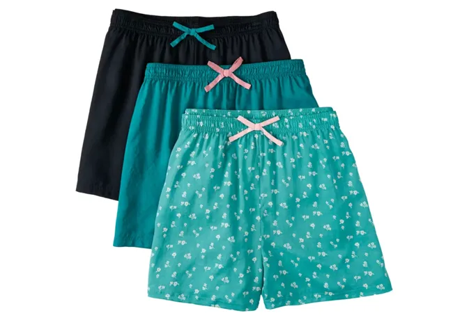 "Three-pack of ladies pajama shorts"