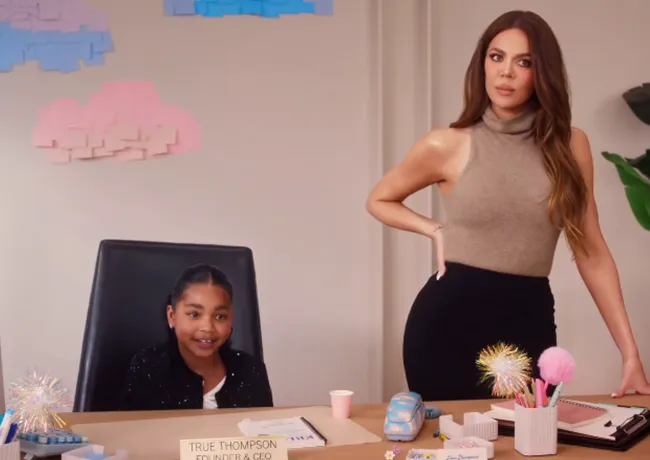 Khloe Kardashian Khloud popcorn commercial with True Thompson
