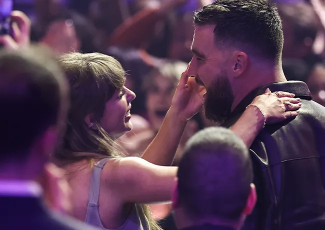 Taylor Swift and Travis Kelce PDA iHeartRadio Awards