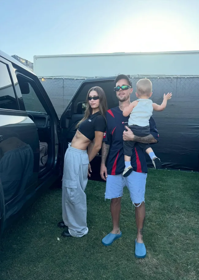 Hailey Bieber and Justin Bieber with son Jack at Coachella
