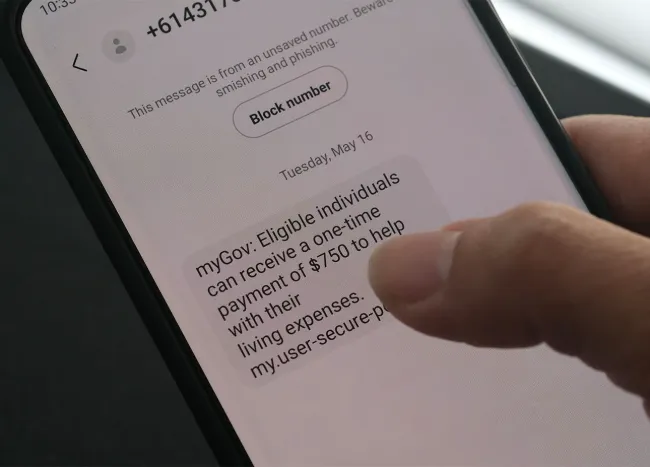 "Spam text message on phone"