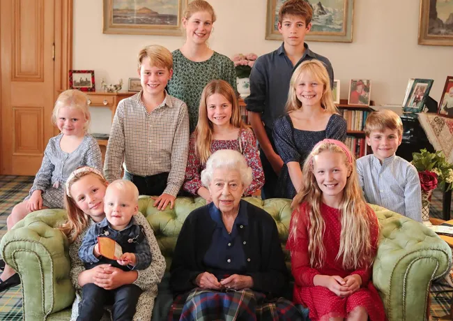 Queen Elizabeth with great grandchildren