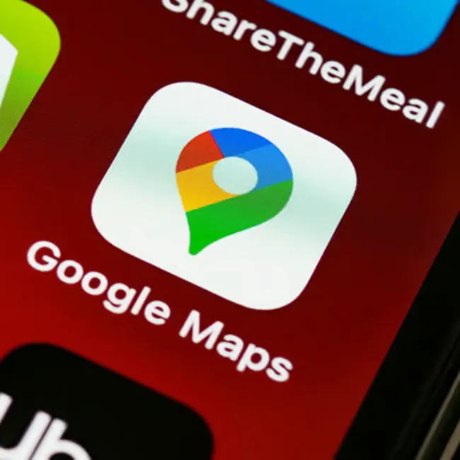 "Google Maps app on smartphone"